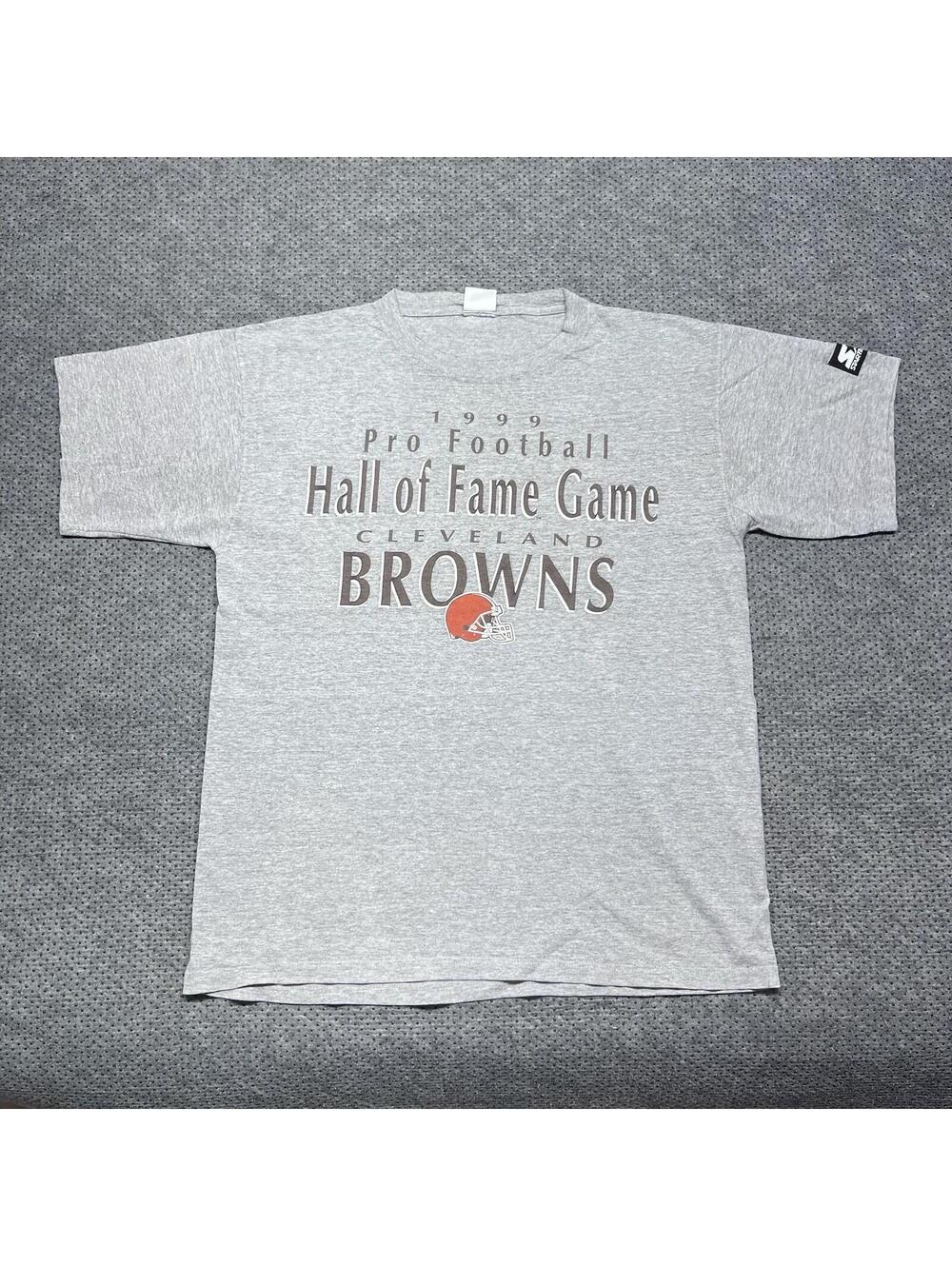 Vintage 1999 Cleveland Browns T-Shirt Large Starter RARE MENS GREY DOUBLE SIDED